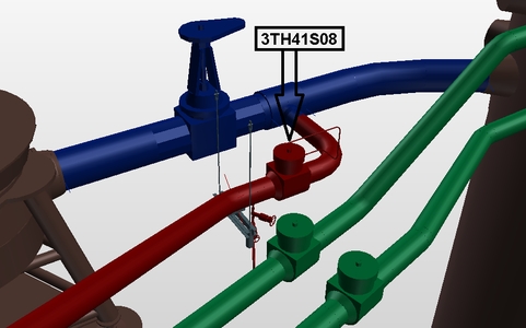 3D model ZK a navazujícího potrubí